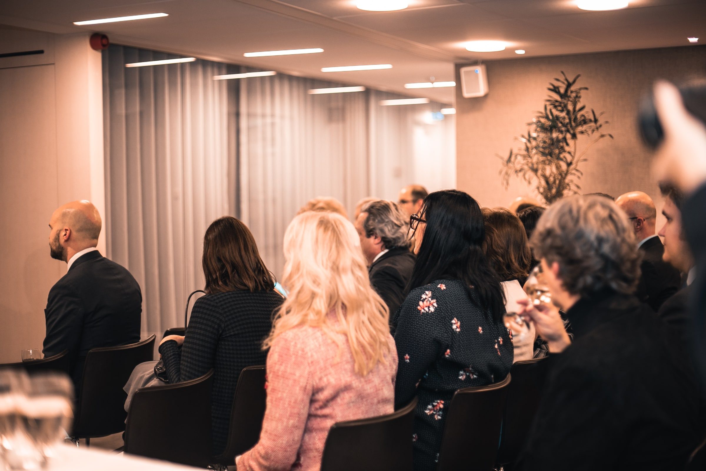 Guests gathered in the reception room before the formal presentation.